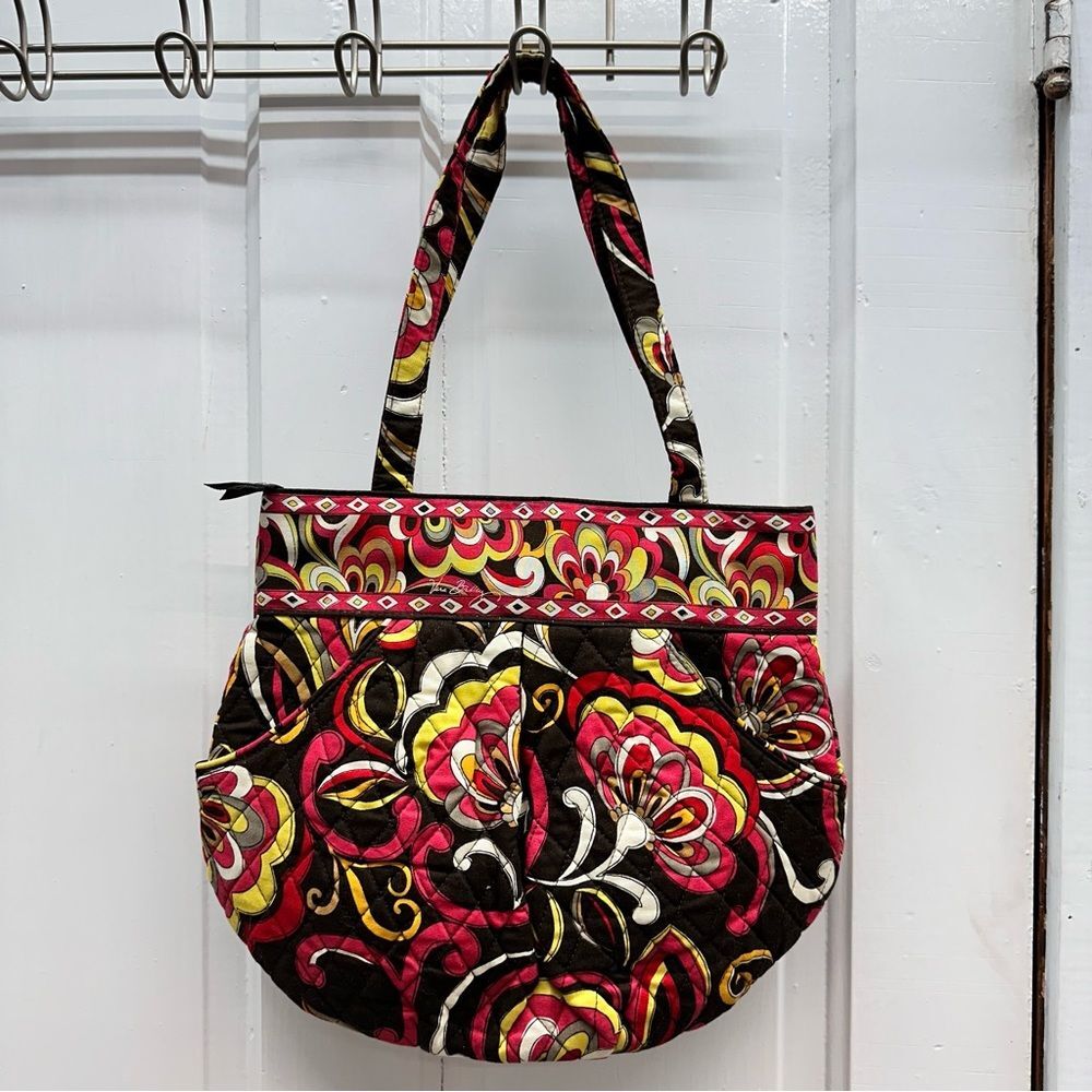 Vera Bradley Poccini floral paisley bucket handbag shoulder‎ bag tote purse
